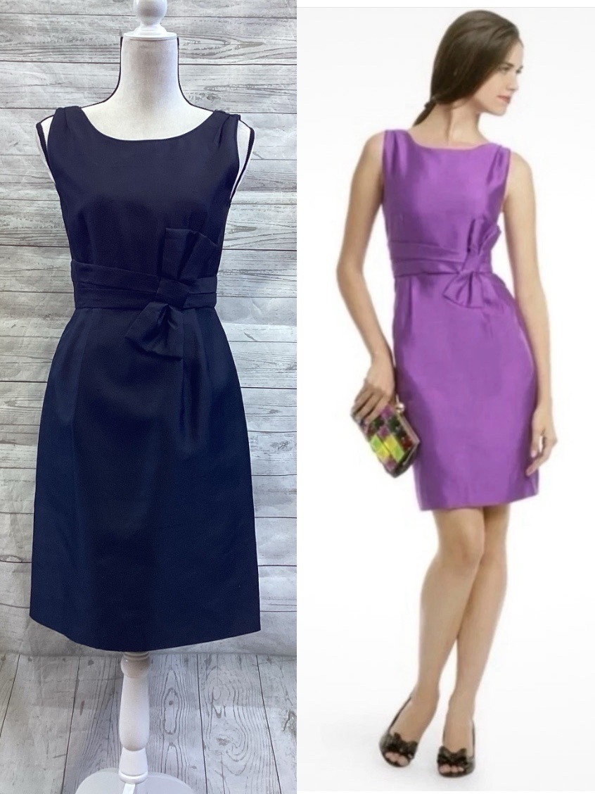 Kate Spade Mademoiselle Dress Black Silk Sleeveless Sheath Dress 4
